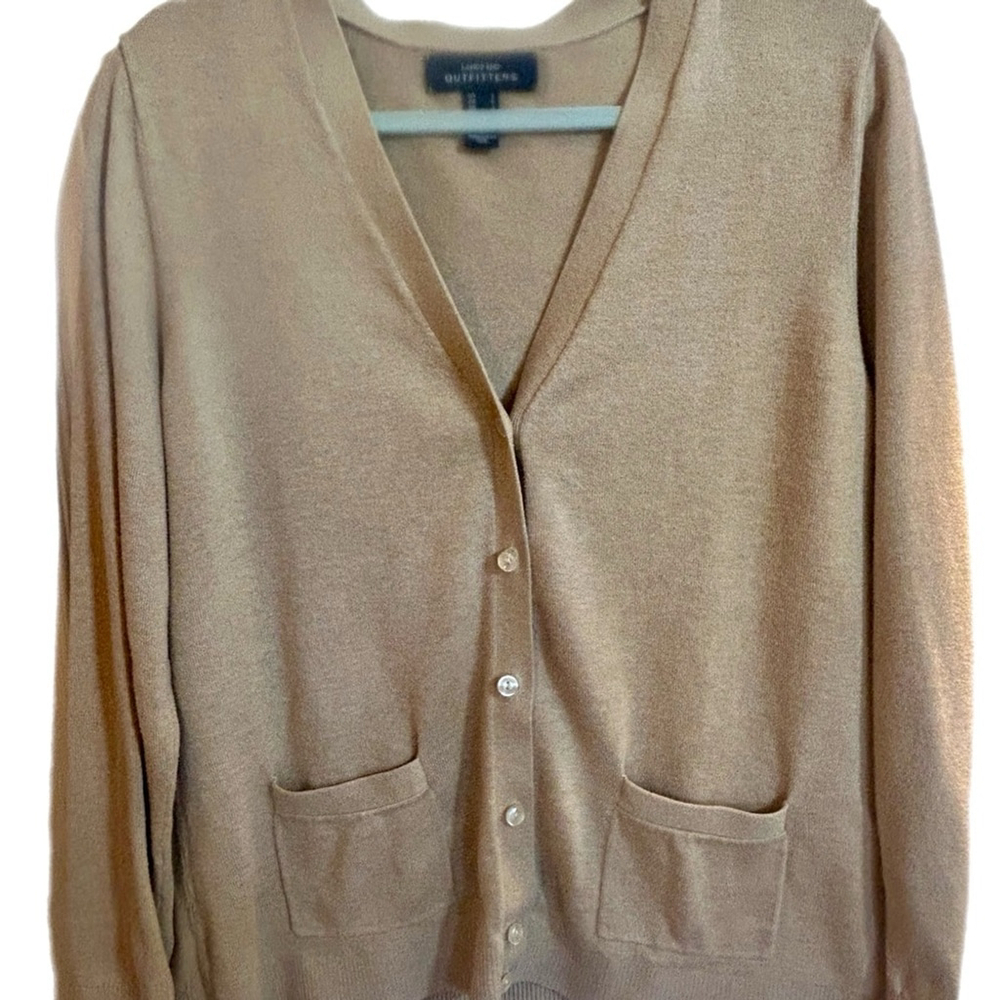 🏷️CLEARANCE! Lands’ End Men’s Beige Grandpa-Core Cardigan Sweater Small Cotton🏷️